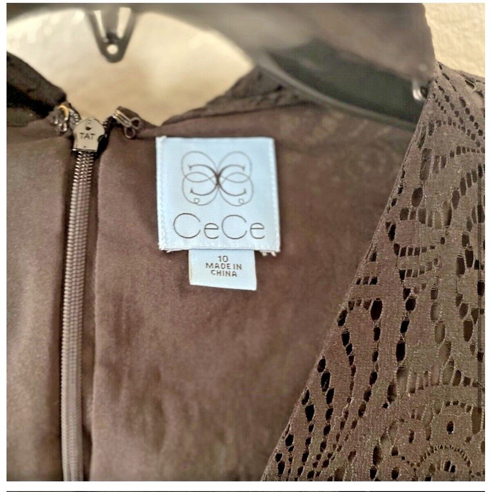 Cece Black Lace Overlay Vintage Style Mini Dress Size 10‎ - Picture 3 of 6